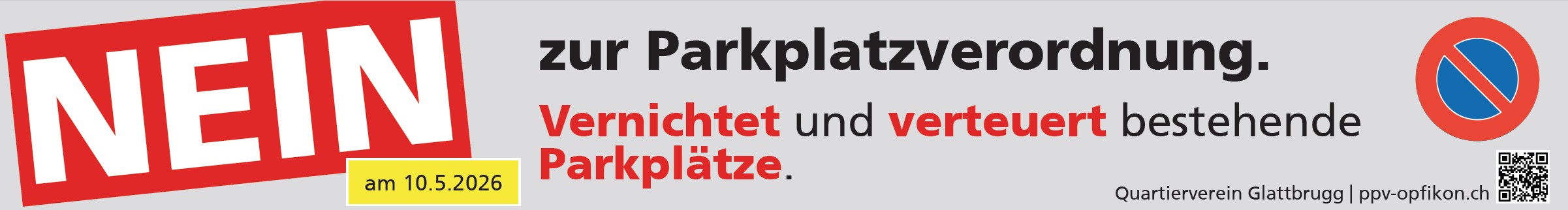 Banner Parkplatzverordnung Opfikon